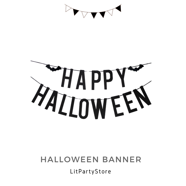 ハロウィンバナー ハロウィン 装飾 デコレーション パーティー ガーランド フォトブース おうちパーティー 飾り 飾り付け Halloween バナー Lit Partystore