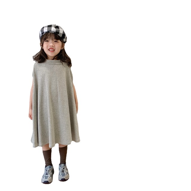 女の子 無地 ワンピース 夏 シンプル おしゃれ 90ー150cm 人気 Dyh海外子供用品