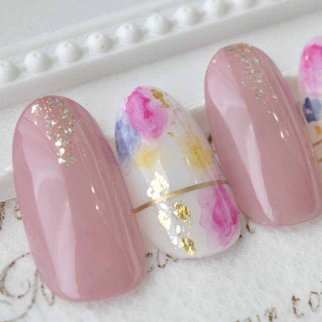 ウォーターカラーを使ってインクアート風 Laulea Room Nail ラウレアルーム ネイル