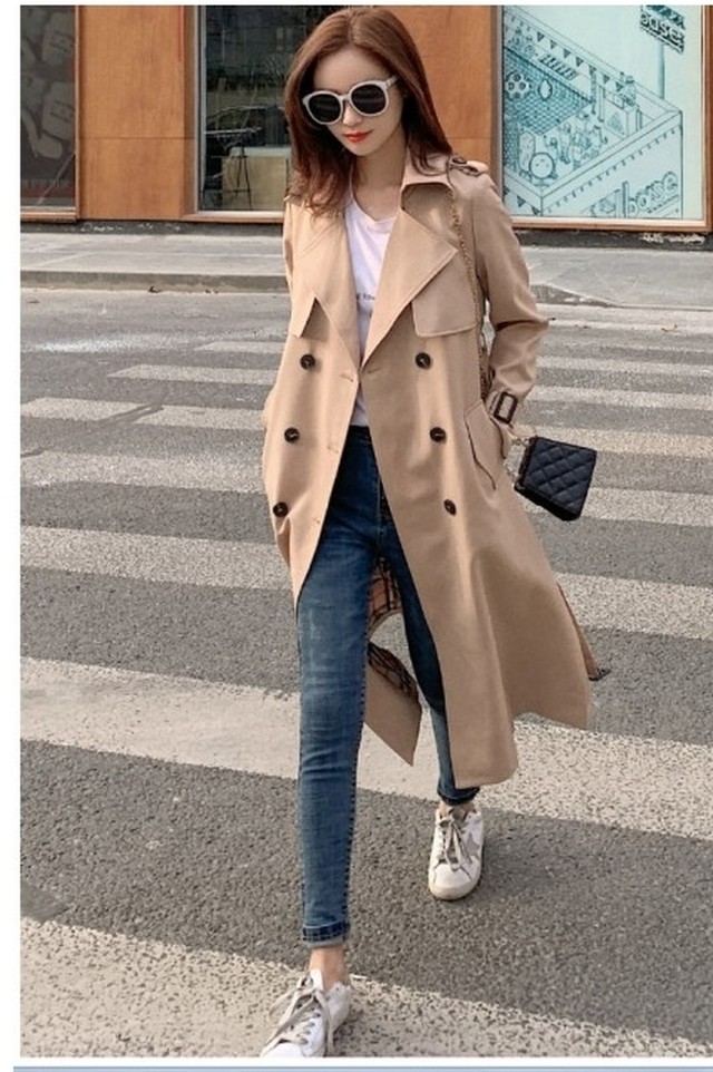 トレンチコート レディース 春 オーバーサイズコートチェスターコート 韓国 ファッション レディース アウター ロング 冬 秋冬 レディー Basecamp49