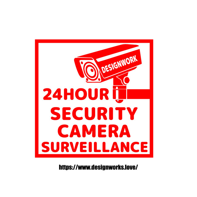 全10色 防犯カメラ 作動中 ステッカー 日本語バージョン Designworks