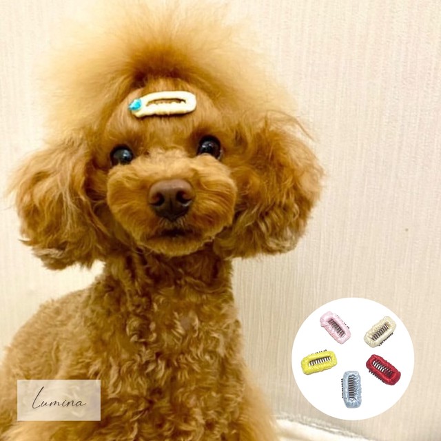 ベルベットリボン ペット用品 犬アクセサリー 犬リボン 猫 犬服 猫服 クリップ ピン バレッタ Lumina ルミナ