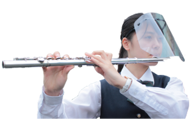 感染症対策に Winds Score ウィンズスコア 吹奏楽部用フェイスシールド タイプc 対応楽器 トロンボーン ヨネザワ楽器