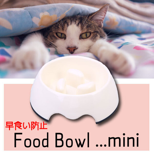 送料無料 フードボウル Mini アイボリー 早食い防止 ペット 小型犬 猫 ペッドグッズ ペット食器 滑り止め ゆっくり スローフード ダイエット 健康補助 フードボール Coccinelleshop かわいいベビー キッズウェア 子供服の通販