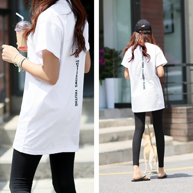 新作 バックプリント おしゃれ Tシャツ トップス ロゴｔ カットソー 白 黒 半袖 レディース Infini Arc En Ciel