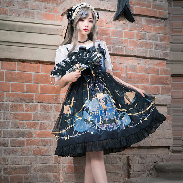 Lolita Jsk Dress ロリータドレス キャミワンピース ゴスロリ ロリィタ お茶会 撮影 Cosplay イベント 春 夏 秋 冬 ロリ ブラック Xxs Xs S M L 2l 3l 4l Mintcat