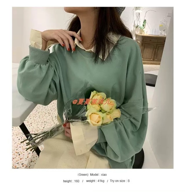 ゆったり トレーナー ラウンドネック 長袖 シンプル 秋冬 冬服 カジュアル レディース ウッディーベース1号店