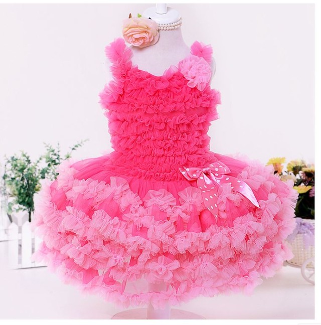 フリフリ チュチュ ワンピース ピンク大好き女の子tu 0014ふんわりチュチュにたっぷりふりふりと水玉リボン ドレス ダンス衣装専門店 ドリーム企画