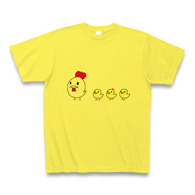 干支tシャツ 酉の親子 イエロー 黄 Nonko オリジナルイラストのtシャツなどを販売しています