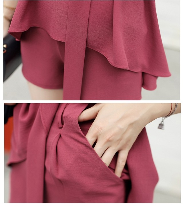 結婚式のお呼ばれ ワンピースドレス ショートパンツ 結婚式の服 結婚式のドレス 二次会 ハイウエスト パーティードレス 無地 Ncho