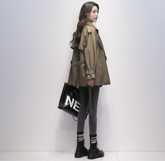 トレンチコート ショート丈 ジャケット ウィンドブレーカー 大きいサイズ スプリングコート Mitchie Mary