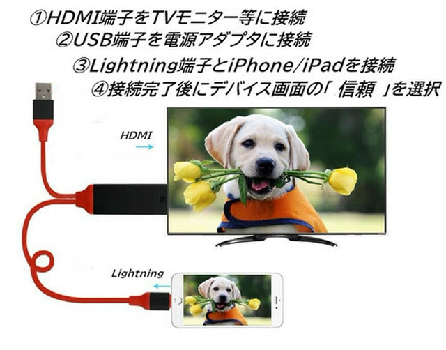 No 2414 Lightning Hdmi 変換ケーブル Iphone Ipad Ipod Youtubeをテレビで楽しむ 1080解像度対応 ミラーリングケーブル Next Dream