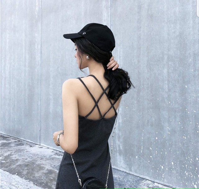 背中クロス ワンピース リゾートワンピ 背中開き シック デザイン性 モノトーン 即日発送 Lapu Lapu インポートビキニ インポートレディースショップ