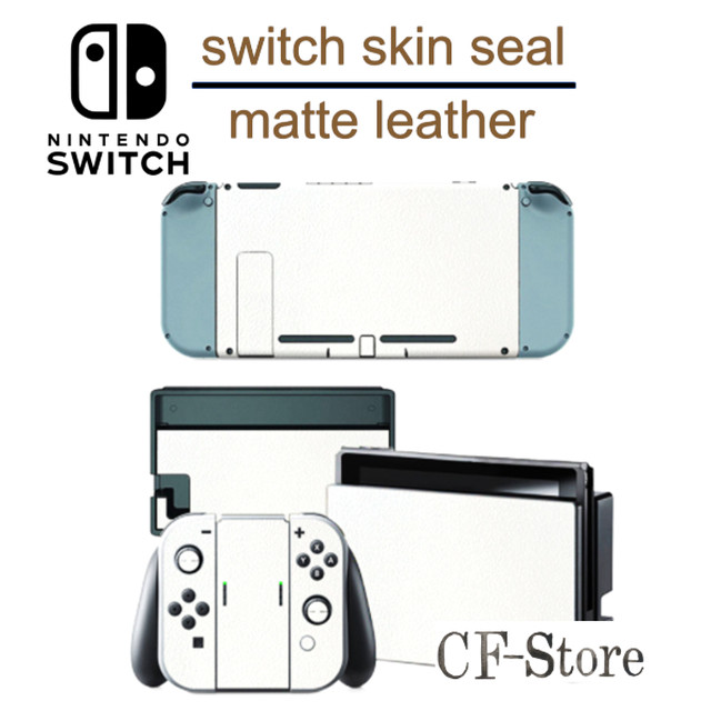 ニンテンドースイッチ Nintendo Switch シール 任天堂スイッチ スキンシール レザー 皮 本体 保護 ホワイト Cf Store