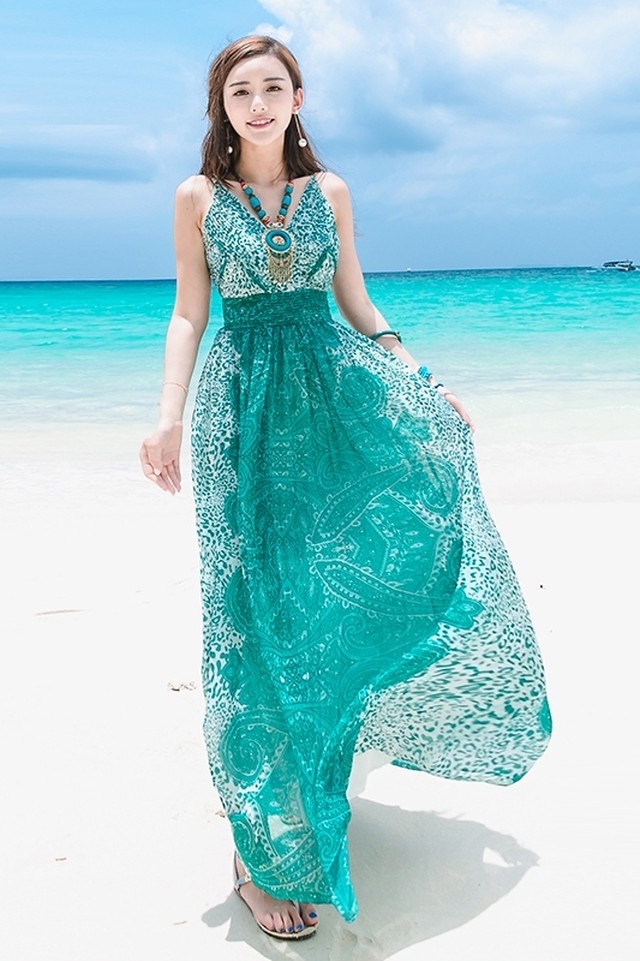 送料無料 爽やか リゾート きれいめ マキシ丈 キラキラ ワンピース Sence