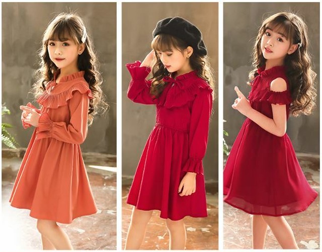 女の子 ワンピース 長袖 半袖 110 160 Kids Closet