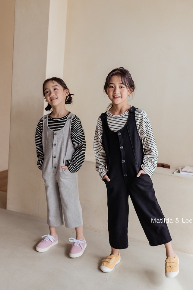 ボタンオーバーロール 2色 Matilda Lee キッズ ジュニア H Sisters