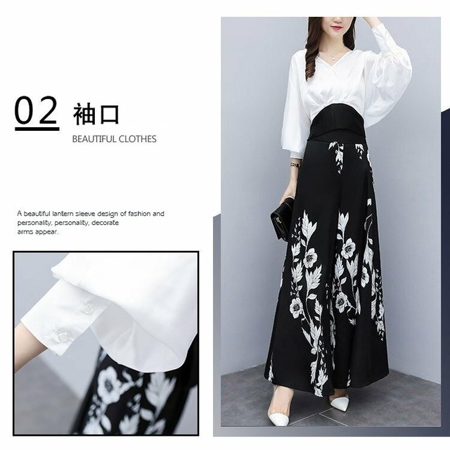 卒業式スーツ レディース ママ 30代 セレモニースーツ フォーマル シフォン ワイドパンツ パンツセット 春 2点セット 長袖 結婚式 Ol 上品 スリム