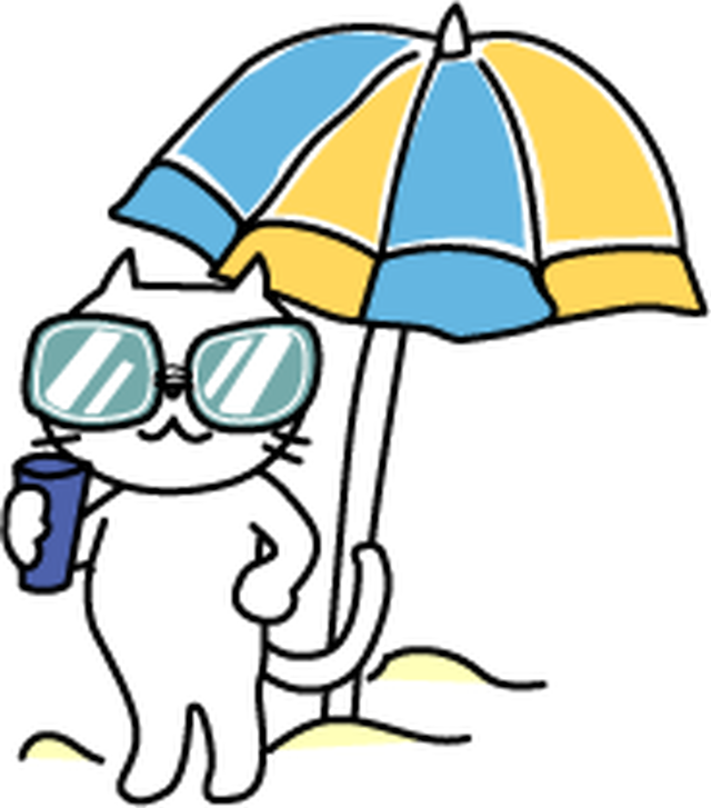 日よけねこ パンダメインの動物イラスト