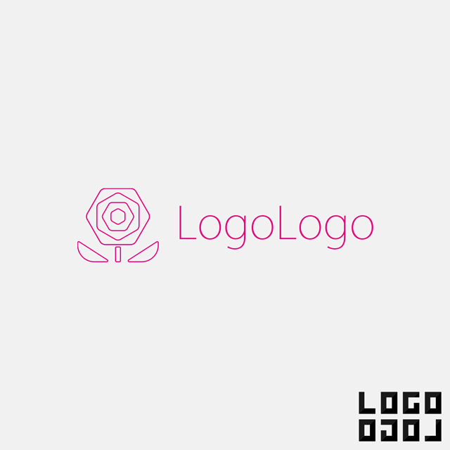 ロゴマークデザイン 花を線で描いたシンプルかつ洗練されたデザインのロゴ ロゴマークデザイン ロゴロゴ はロゴを簡単にご購入出来る小さなロゴのお店