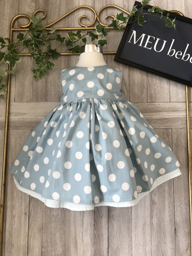 コットン ハイウエストギャザーワンピース リボン付き Meubebe メウベベ