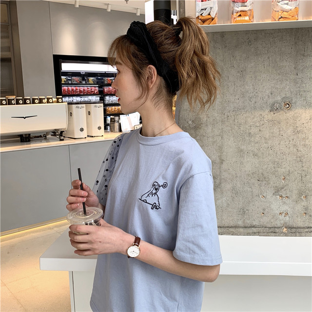 ｔシャツ Tシャツ イラストｔ イラストｔ カットソー トップス 無地 ドット柄 袖あり 通学 デイリー 普段着 カジュアル 大人かわいい お洒落 夏 夏新作 19 レディース 女性用 人と被りたくない お洒落 全2カラー Tp0112 Colorful Closet おしゃれなトレンド海外