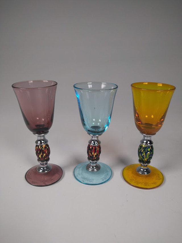 一客ずつ Giochi Di Luce Veuerio 1999年 イタリア製 リキュールグラス ガラス 酒器 日本酒にも 食前酒 可愛い おしゃれ Be144 3hige Antique Store 京都 古門前の古美術店 三髭堂
