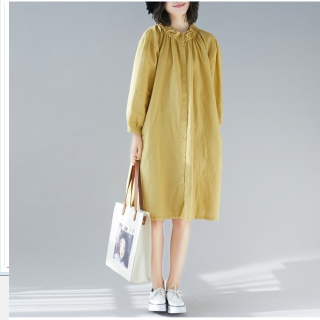 シャツワンピース ロング丈 長袖 卸売可シャツワンピースロング丈レデイースワンピース長袖シャツロングシャツ白シャツ体型カバーゆった Basecamp49