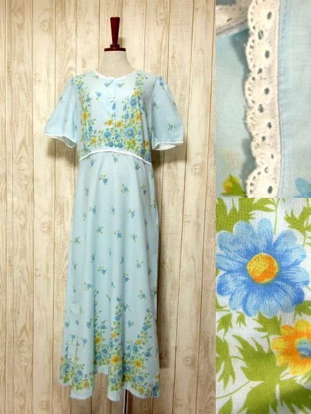 ヴィンテージワンピース 古着 レトロ ワンピース 春夏 半袖 Op5229 ヴィンテージワンピース レトロ 古着 Chieruaruko