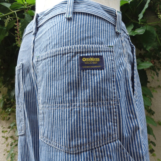 80 S Oshkosh Hickory Stripe Painter Short Pants 80年代 オシュコシュ ヒッコリーストライプ ペインター ショート パンツ Big Time ヴィンテージ 古着 Bigtime ビッグタイム