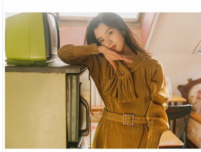 韓国 冬服 レディース 大きいサイズ ワンピース ドレス 秋冬 ロング 長袖 パーティードレス 大きいサイズ レディース 冬服 冬ワンピース Basecamp49