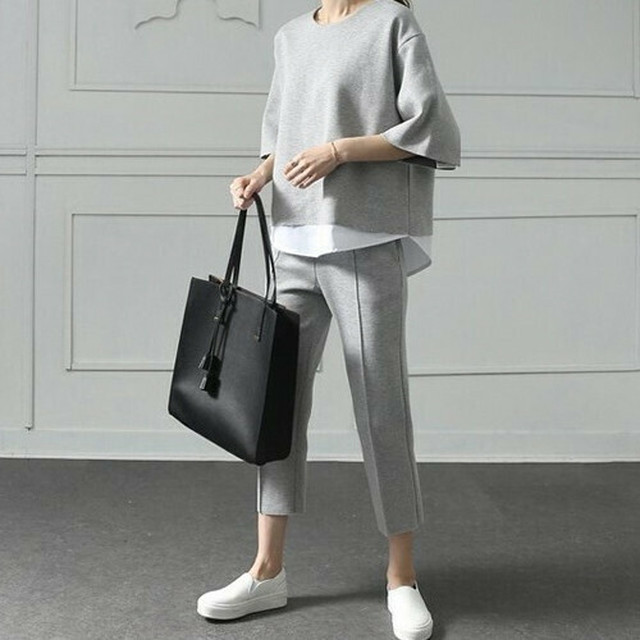 カットソー レディース 7分袖 無地 白 セットアップ 体型カバー カジュアル きれいめ オフィス 通勤 スラックス 春 Yi772 Valentina210