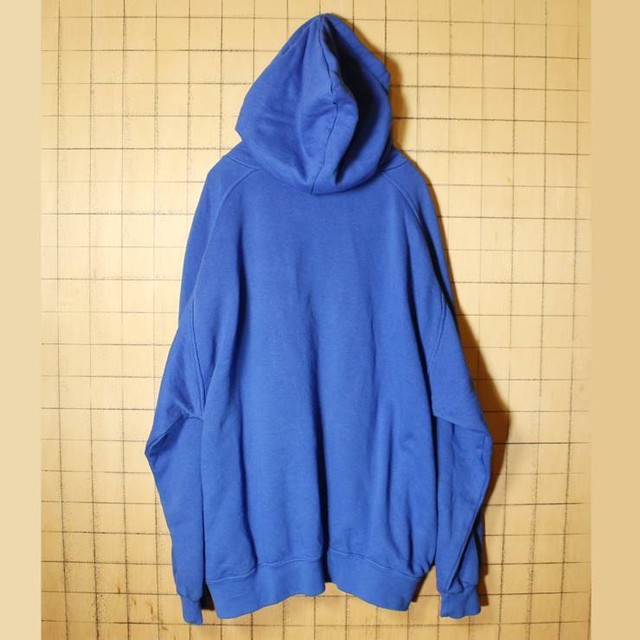80s 90s Euro Nike ナイキ スウェットパーカー ブルー メンズl相当 フーディー デカロゴ ポルトガル製 ヨーロッパ古着 1007aw27 古着屋ataco Garage