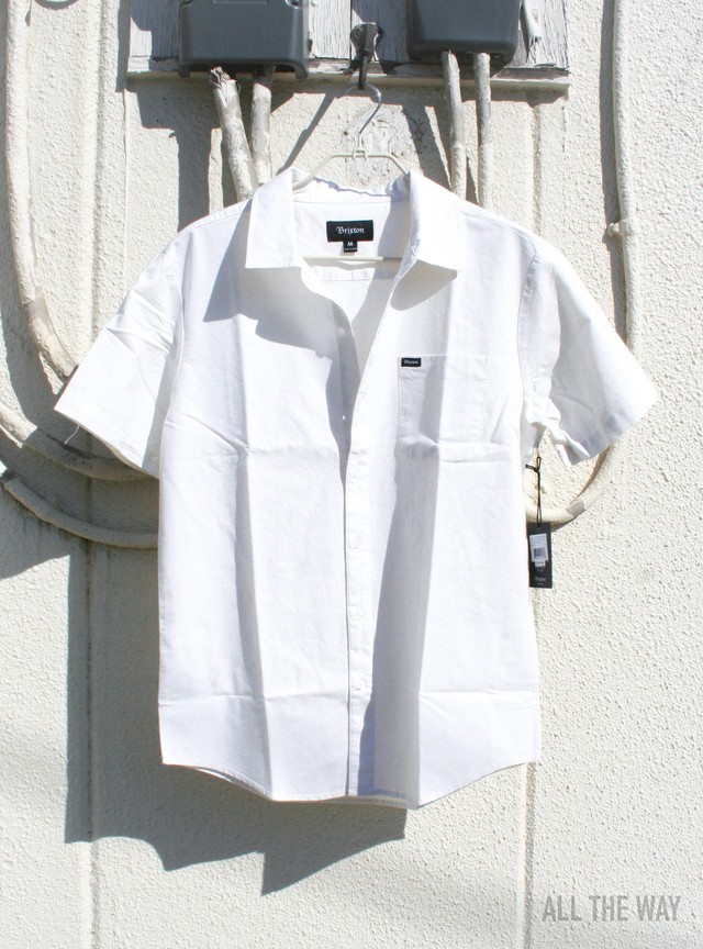 Brixton Charter As Oxford Shortsleeve Woven Shirt メンズ ワイシャツ ワークシャツ ショートスリーブ 半袖シャツ ホワイト 白シャツ カリフォルニア ブリクストン All The Way Online