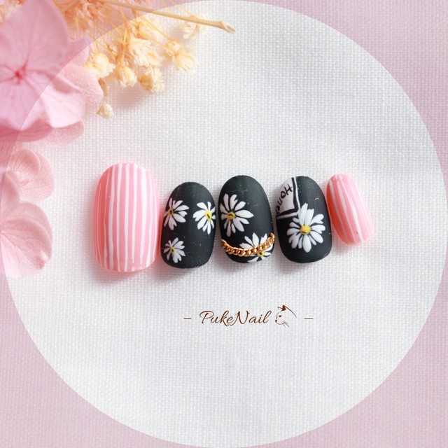 Pukeネイル No 379 マット Daisy 小花 可愛いネイルチップ ネイルチップ つけ爪 購入ならpuke Nail