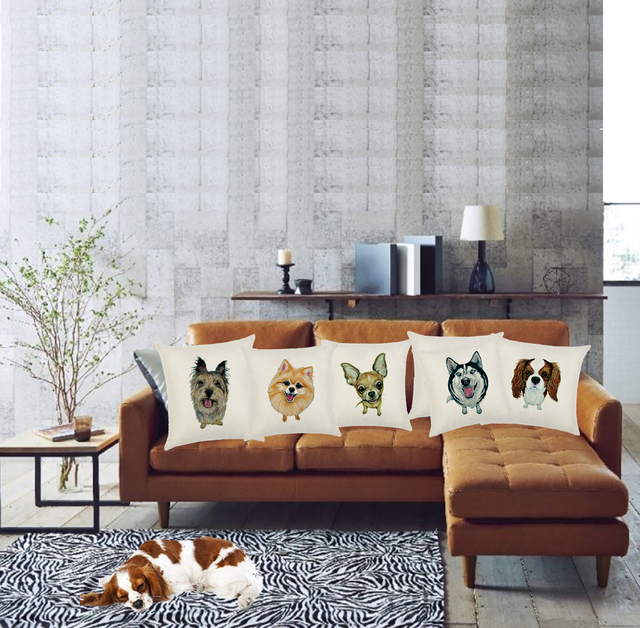 犬 クッションカバー ソファー 椅子 車 動物 犬 雑貨 小物 癒しグッズ Funhobby