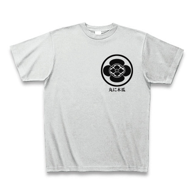 ｔシャツ 丸に木瓜 アッシュ 黒 家紋堂 Japanese Family Crest