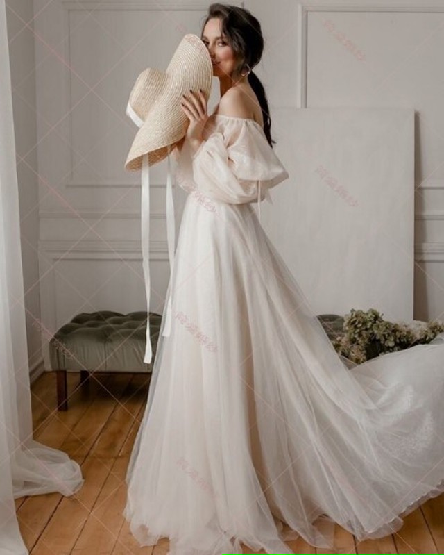 超歓迎された ウエディングドレス ワンショルダー オードリー風 前撮り 挙式 ふんわりシフォン ウェディングドレス Kontrapunkt Mk Org