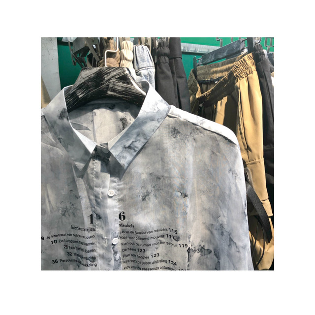 韓国ファッションオリジナル スケルトンシャツ ストリート系 古着系 Tk Shop