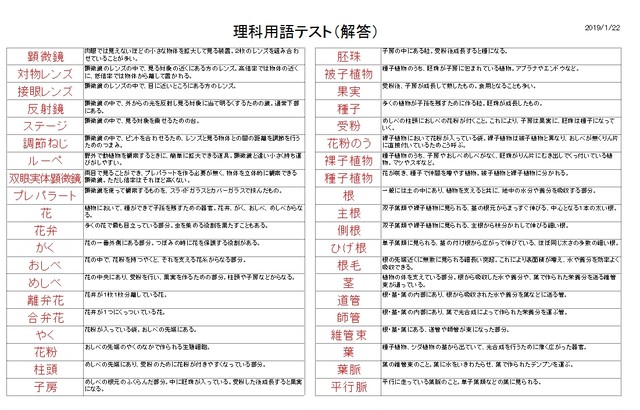 理科用語テスト フル Yukihirashop