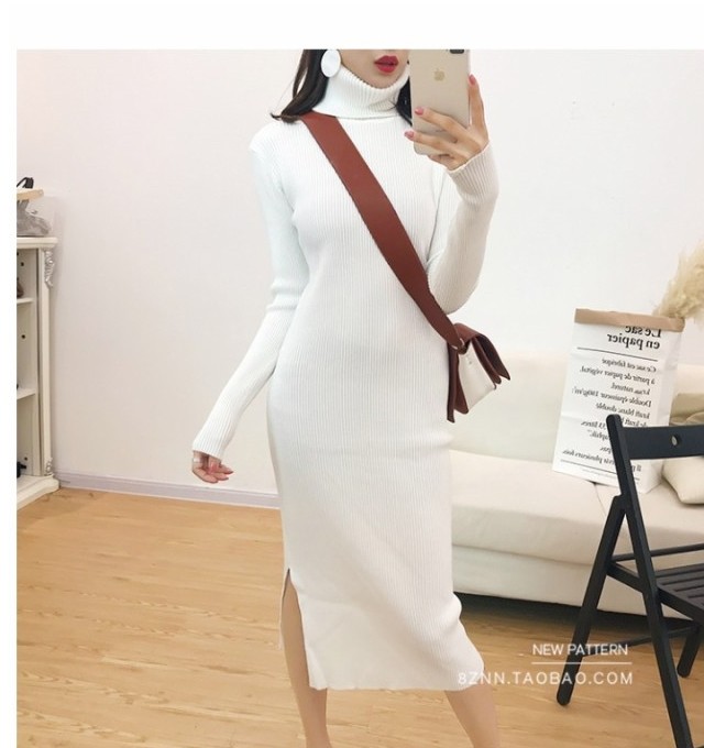ニットワンピース 韓国 秋 冬 ニットワンピース ハイネック ロング丈 おしゃれ ニットワンピース カジュアル ベーシック 冬 トレンド お Basecamp49