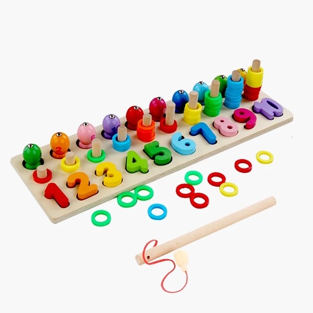 木製知育玩具 数字学習 魚釣り遊び Grow Market こだわりのインテリア ベビー服 入荷遅延の可能性あり お急ぎ発送
