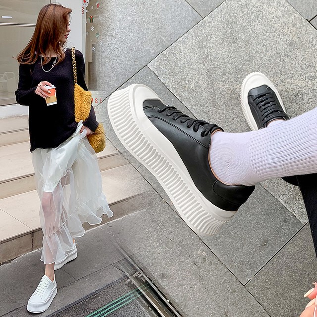 スニーカー キャンバスシューズ マッド 無地 厚底 ブラック ホワイト 小さいサイズ 大きいサイズ カジュアル アウトドア 通学 おしゃれ 大人可愛い レディース 韓国 韓国ファッション オルチャン オルチャンファッション P1259 Korean Select 韓国ファッション
