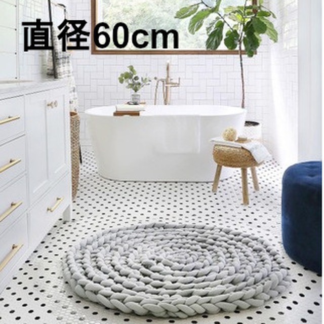 即納 カーペット 60 60cm ラグ マット リギング 子供部屋 床クッション ラウンド 床マット 厚い ウール 手織り 北欧 畳 フロア クッション おしゃれ 座布団 手洗い 柔らかい 綿 ふわふわ Coloring Life