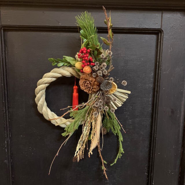送料無料 お正月しめ縄リース ドライフラワーしめ縄 お正月飾り リース お正月 10 Number12