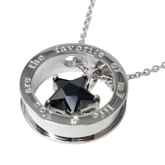 S W P リング ネックレス スター ジルコニア ステンレス メンズ レディ ス ブラック Pst 006b Springs