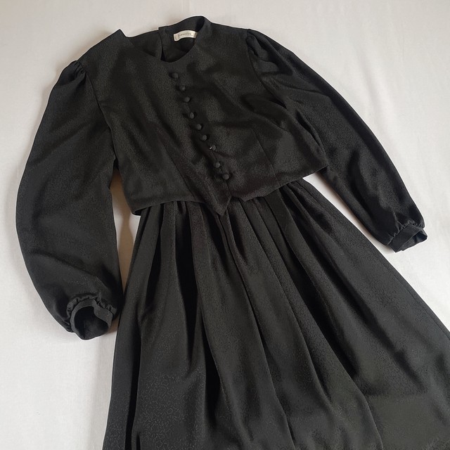 Used レトロ 黒 クラシカル ワンピース 古着 ヴィンテージ Vintage 古着屋mojo