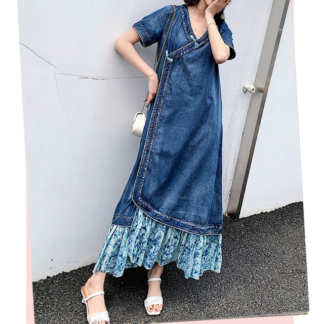 カシュクール ロングワンピース ワンピース レディース サマーワンピ 黒 夏服 長袖 半袖 前開き Vネック プリーツ オフィスカジュアル きれいめ Rx0543 Raxia ラクシア