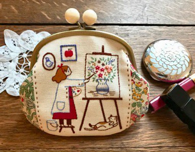 Cahier刺繍教室 教材キット がまぐちポーチ Cahier Webshop