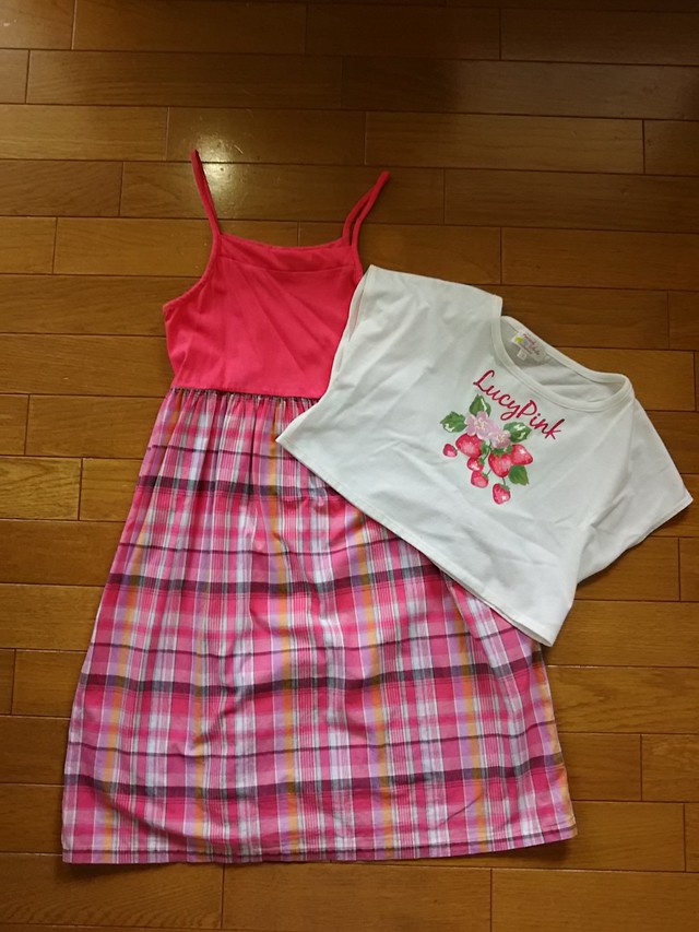Motherweys 苺とチェックのセットワンピース 130 Pretty Clothes